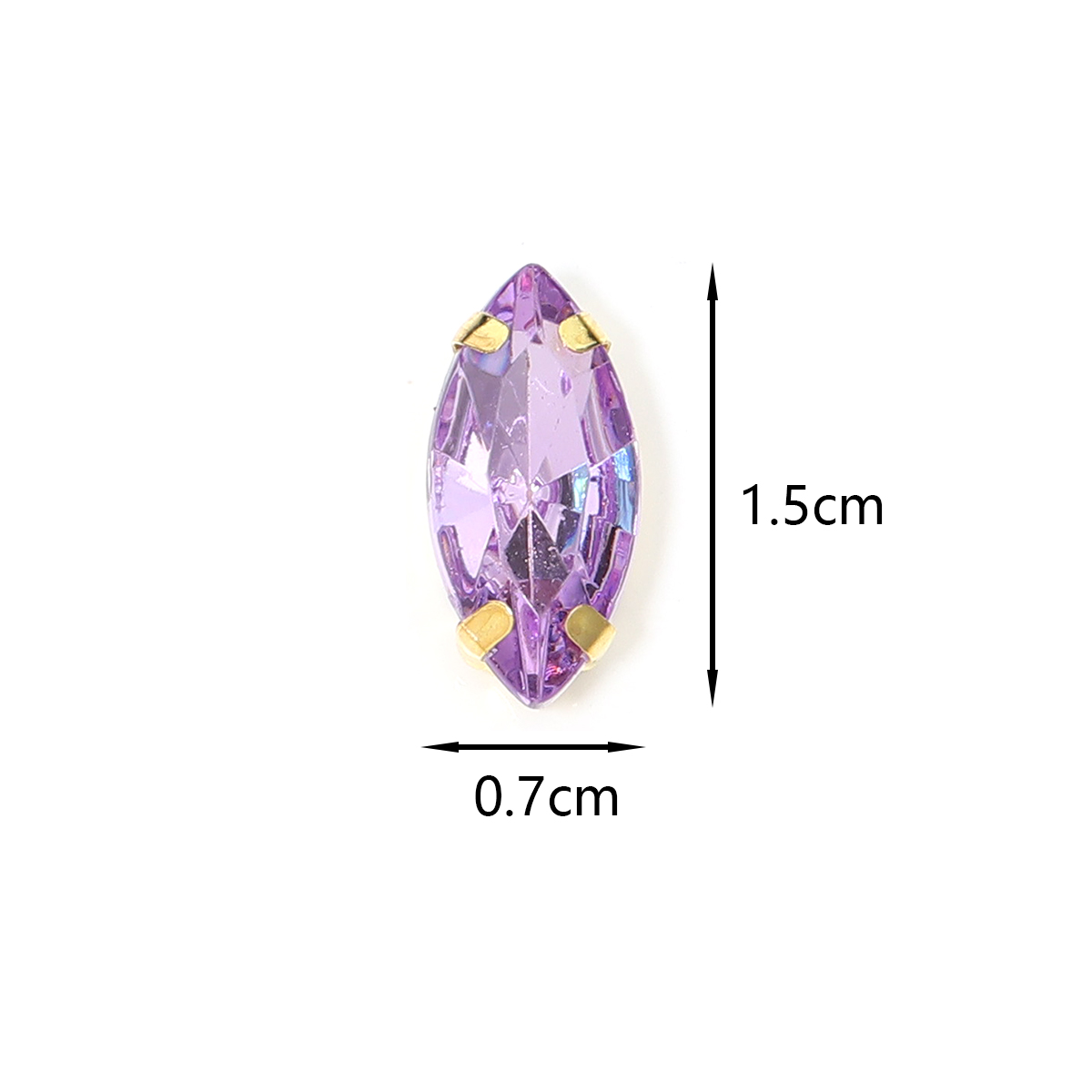 Sew On Rhinestone - 50 adet At Gözü Şeklinde Paslanmaz