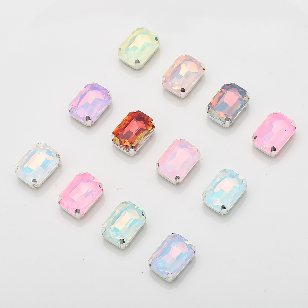 Sew On Rhinestone - 10 Adet 10x14mm Dikilebilir Yapay Elmas