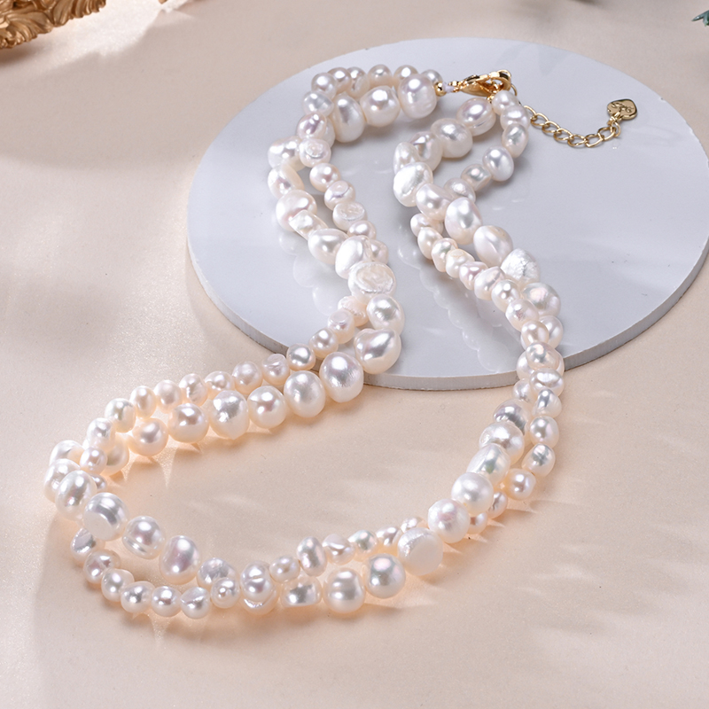 Pearl Trim Chain - HENGSHENG Barok Tatlısu 5-6mm 8-9mm Beyaz