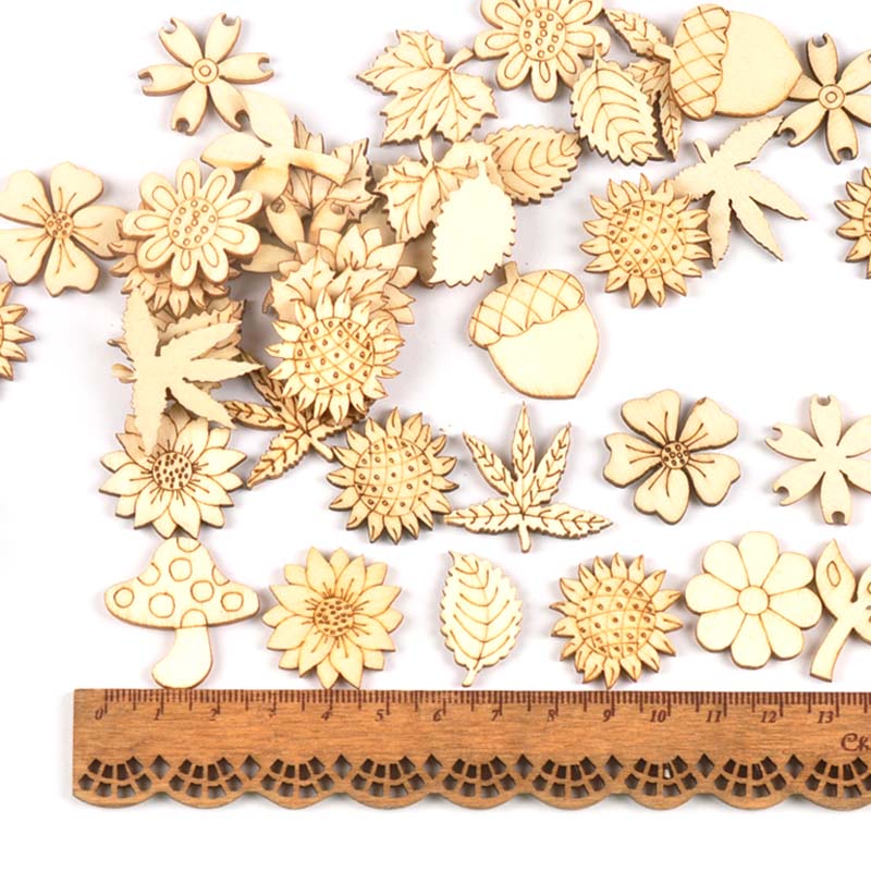 30 adet 25-30mm ahşap DIY akse - Embellishments For Scrapbooking incelemesi ve fiyatı